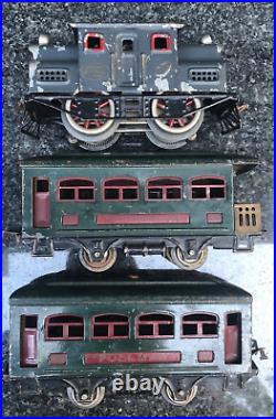 Lionel #158 Prewar O Gauge Electric Locomotive with Pullman & Observation Cars