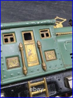 Lionel 252 Electric Loco Hunter Green Prewar O Gauge Locomotive Train Car WithBOX