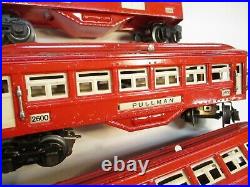 Lionel 2600, 2601, 2602 Late Red Passenger Cars 1940 Prewar O Gauge X4756