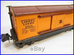 Lionel 2814 Box Car 1940 Orange Stamped Lettering Prewar O Gauge X3541