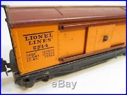 Lionel 2814 Box Car 1940 Orange Stamped Lettering Prewar O Gauge X3541