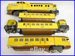 Lionel 299W UP City of Denver Streamliner Set Yellow Brown Prewar O Gauge X2913