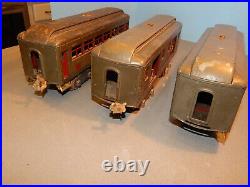 Lionel 332, 339, 341 Gray Passenger Cars PreWar Standard Gauge 1926-33 Tin Plate
