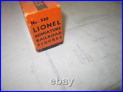 Lionel #550 figure set std ga prewar complete withbox, step, suitcase, excellent