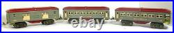 Lionel #600, 601, 602 Prewar O Gauge Baggage, Pullman, Obs/Lighted Passenger Set