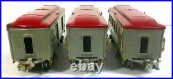 Lionel #600, 601, 602 Prewar O Gauge Baggage, Pullman, Obs/Lighted Passenger Set