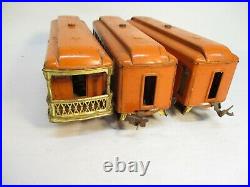 Lionel 605, 605, 606 Pullmans Orange Cream Macy Prewar O Gauge X4258