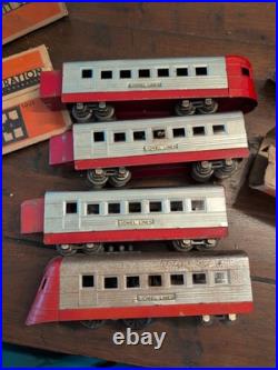 Lionel Jr. Pre-War Streamliner #1700E 4 Piece Set Parts, Rough, Paint Chip/Rust