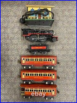 + Lionel Jr Prewar O Tinplate No. 1056E Steam Locomotive Passenger Set with Box S