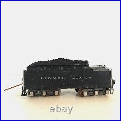 Lionel Lines 2226W 2226 O Gauge Prewar Black Coal Whistle Tender Car for Loco