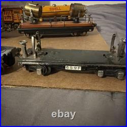 Lionel Lines Pre War Searchlight Car #520 Oil Tank Caboose #806 #659f? Lot Of 6