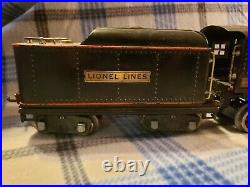 Lionel Lines Prewar Standard Gauge 390e Black Steam Locomotive Train With Tender