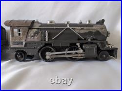 Lionel O Gauge #249E Steam Locomotive Pre-War, Gunmetal & Whistle Tender #265W