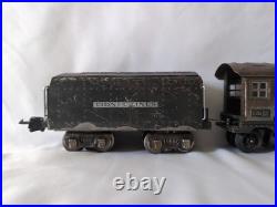 Lionel O Gauge #249E Steam Locomotive Pre-War, Gunmetal & Whistle Tender #265W