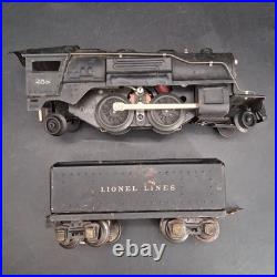 Lionel O Gauge 258 Prewar Tin Plate Steam Loco & Tender Tested Runs READ