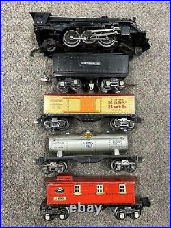 + Lionel O Prewar 1666 Locomotive & Tender 3 Car Freight Set 2679 2680 2682 ST
