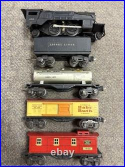 + Lionel O Prewar 258 Locomotive 1689T Tender with 3 Freight Cars 1679 1680 1682