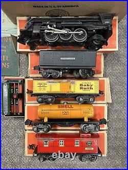 + Lionel O Prewar 7007WCX Freight Train Outift 1666 Steam Locomotive with Boxes