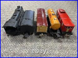 + Lionel O Prewar 7007WCX Freight Train Outift 1666 Steam Locomotive with Boxes