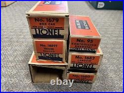 + Lionel O Prewar 7007WCX Freight Train Outift 1666 Steam Locomotive with Boxes