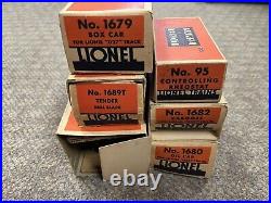 + Lionel O Prewar 7007WCX Freight Train Outift 1666 Steam Locomotive with Boxes