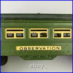 Lionel O-gauge Prewar Set of #2640, #2640, #2641 state green passenger cars