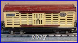 Lionel Pre-War Freight Cars #813 cream and Maroon and #814 Automobile Car
