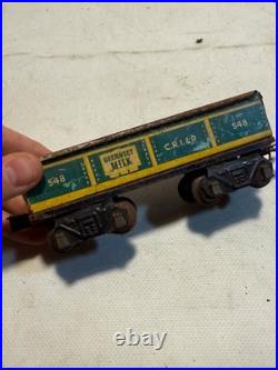 Lionel Pre War Lot Of Locomotive, Tender, Milk Car, and Crane Untested 262E 2810 Lionel Pre War Lot Of Locomotive, Tender, Milk Car, and Crane Untested 262E 2810