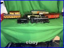 Lionel Pre-War O-Gauge 259E 2-4-2 Steam Engine, Tender & 7 Rail Cars
