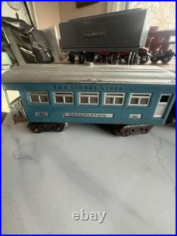 Lionel Pre-War O Gauge Pullman Passenger Car #609, Caboose #657 & 2 Freight Cars