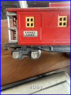 Lionel Pre-War O Gauge Pullman Passenger Car #609, Caboose #657 & 2 Freight Cars