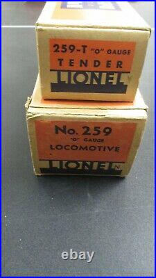Lionel Pre War Passenger Set, 259 Eng. Blue, 1630, 1630, 1631 & Boxes