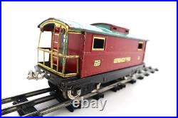 Lionel Pre War Standard, No. 217, Lionel Red & Peacock Illuminated Caboose C7 EX