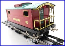 Lionel Pre War Standard, No. 217, Lionel Red & Peacock Illuminated Caboose C7 EX