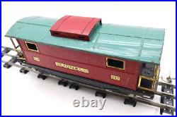 Lionel Pre War Standard, No. 217, Lionel Red & Peacock Illuminated Caboose C7 EX