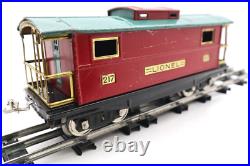 Lionel Pre War Standard, No. 217, Lionel Red & Peacock Illuminated Caboose C7 EX