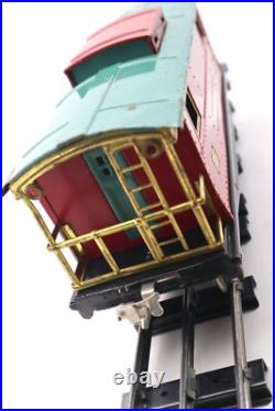 Lionel Pre War Standard, No. 217, Lionel Red & Peacock Illuminated Caboose C7 EX