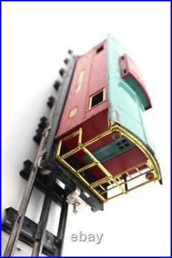 Lionel Pre War Standard, No. 217, Lionel Red & Peacock Illuminated Caboose C7 EX
