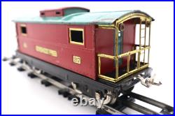 Lionel Pre War Standard, No. 217, Lionel Red & Peacock Illuminated Caboose C7 EX