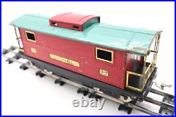 Lionel Pre War Standard, No. 217, Lionel Red & Peacock Illuminated Caboose C7 EX