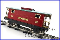 Lionel Pre War Standard, No. 217, Lionel Red & Peacock Illuminated Caboose C7 EX