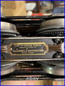 Lionel Pre-War red Engine #248, Pullman #629 and Observation #630 O gauge set