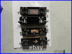 Lionel Pre-war O Gauge 4 freight cars cattle, refrig, gondola & box. Lot 2