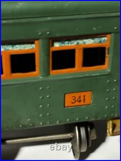 Lionel Prewar 10E Elec Locomotive With Num 339 Pass Car And 341 Obser Car O Gge