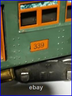 Lionel Prewar 10E Elec Locomotive With Num 339 Pass Car And 341 Obser Car O Gge