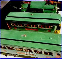 Lionel Prewar 10E Elec Locomotive With Num 339 Pass Car And 341 Obser Car O Gge
