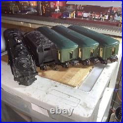 Lionel Prewar 1666/2666W Steam Loco 3 Car Green Restored Psngr Set Tested Lights