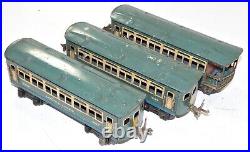 Lionel Prewar 1692 1692 1693 Blue with Tan Passenger Cars Made 1939 only