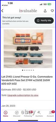 Lionel Prewar 1935 274W Passenger Set Box Only 1Year Only! Scarce (Traindadddy)