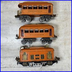 Lionel Prewar 248 O Gauge Orange Electric Tin Loco 603 604 Passenger Set 1920s